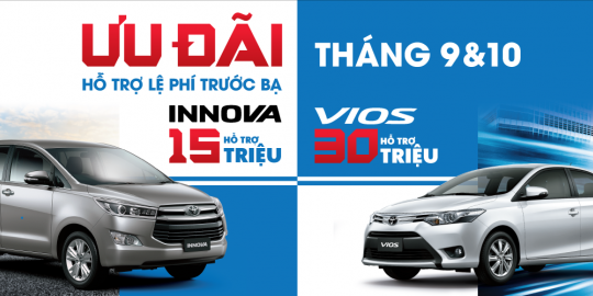 Toyota Việt Nam Triển Khai Chương Trình Khuyến Mãi Cho Khách Hàng Mua Xe Trong Tháng 9 & 10 Toyota Việt Nam Triển Khai Chương Trình Khuyến Mãi Cho Khách Hàng Mua Xe Trong Tháng 9 & 10